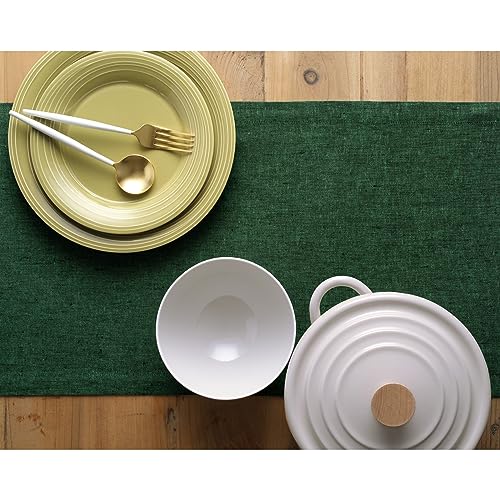 Linen Table Runner Forest Green 14x156 Inches - Elegant Home Decor