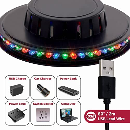 Sound Activated Party Lights 2 Pack USB RGB Disco Lights for Parties, Wall Mountable
