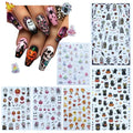 Halloween Nail Stickers & 3D Christmas Tree Nail Art Decals - Mix