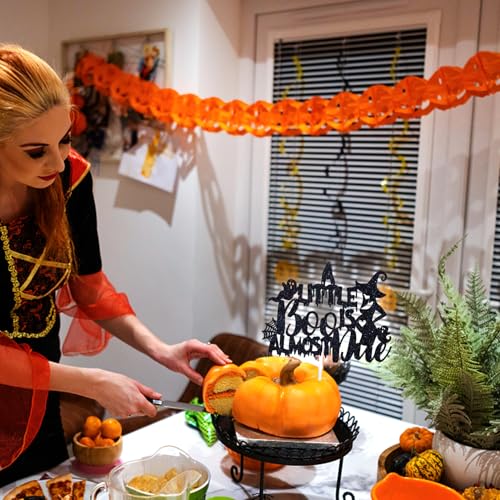 Halloween Baby Shower Cake Topper - Spooky Ghosts & Witches Glitter Decor