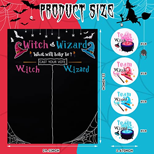 Gender Reveal Party Supplies - Wizard or Witch Decorations & Voting Stickers Set