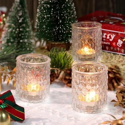 36pcs Clear Votive Candle Holders Set - Glass Tea Light Holders for Wedding and Home Decor - Uniform Size