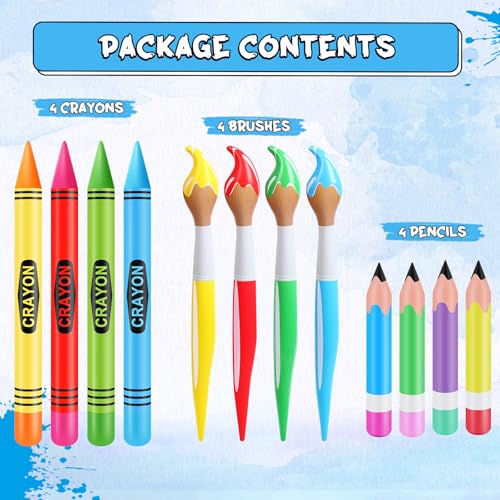 Inflatable Art Supplies Set - Large Crayons, Paintbrushes & Pencils - Bright Color 12pcs