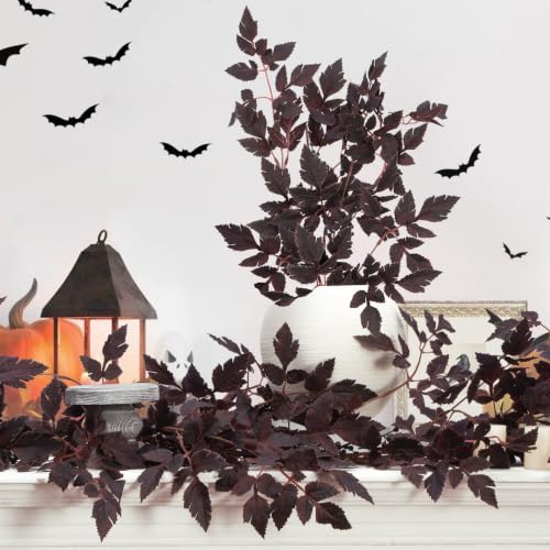 9 Ft Fall Garland with Plum Seeds for Halloween & Thanksgiving Decor - 2 Pack