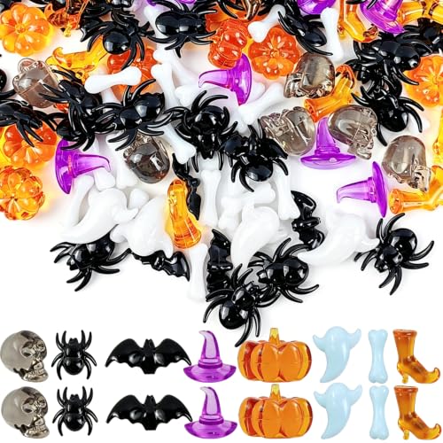 Halloween Acrylic Table Scatter & Vase Filler Set - Skeleton Bones Ghost Pumpkins