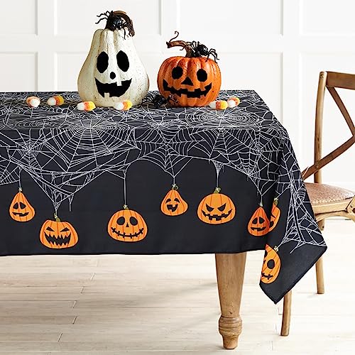 Halloween Tablecloth 60x84 Inch Rectangular Spooky Pumpkin Spider Web Washable Decor - Variation of THIS listing