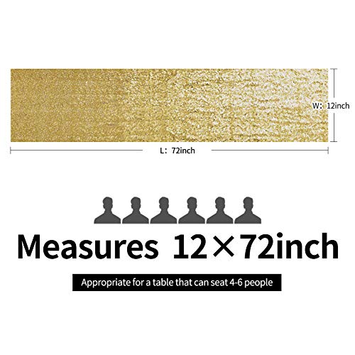 Gold Sequin Table Runner Set - 12x72 Inch, 6PCS, Wedding & Party Decor