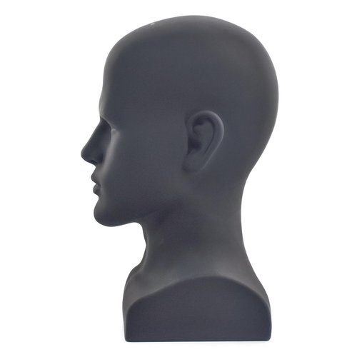 MIAOMANZI PVC Mannequin Head Black Male Manikin Dummy Stand Model Display Hat Scarf Wigs Hair Glasses Hat Beauty Styling Tool (Matte black)
