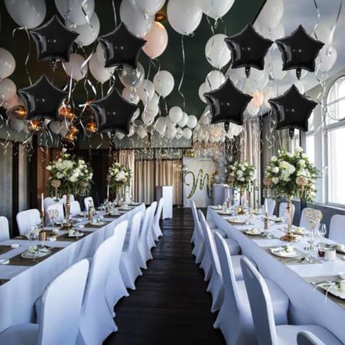 Black Star Balloons Foil Balloon Party Decorations - 8pcs