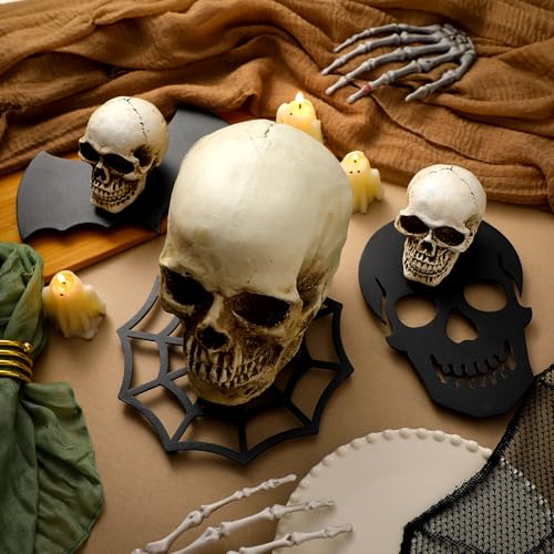 Halloween Skull Spoon Rest & Trivet Set - Cast Iron Kitchen Accessories - Variation of Skull