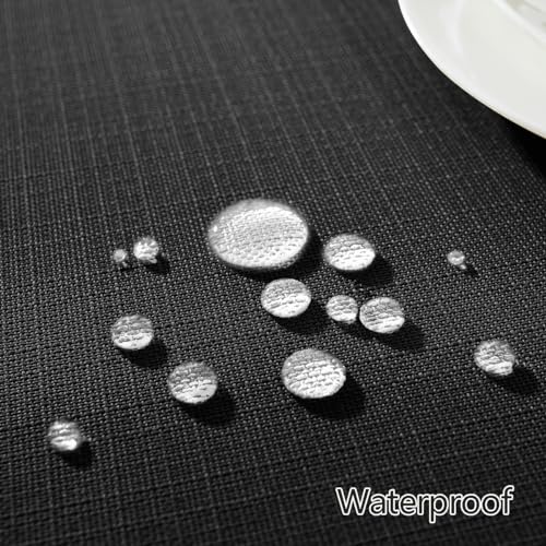 Black Textured Rectangular Tablecloth 60 x 84 Inches Halloween - Faux Linen