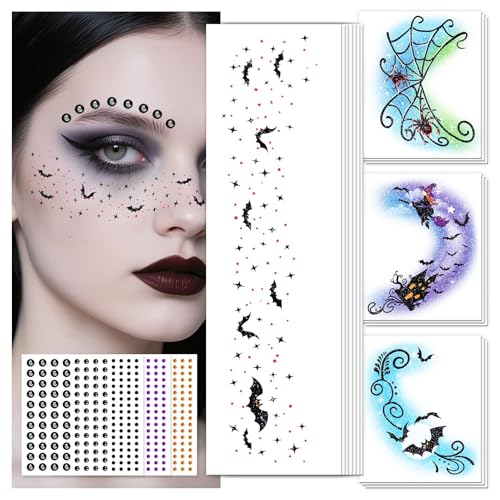 Halloween Glitter Freckle & Gem Face Tattoos - Halloween Freckles
