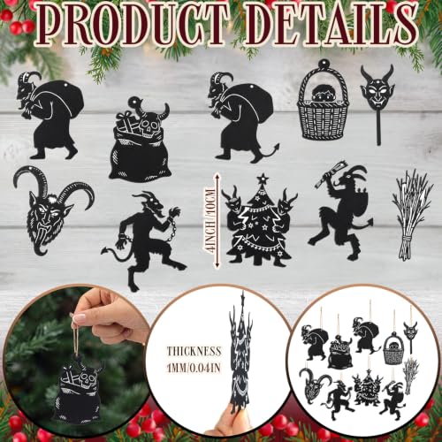 Krampus Iron Christmas Ornaments Set - Horror Hanging Decorations, 8 Variation