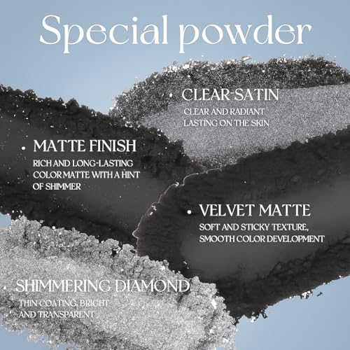 GOERTI Smoky Eyeshadow Palette - 16 Matte & Shimmer Black Silver Gray Variations