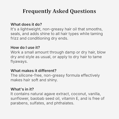 Agave Healing Oil Treatment Hydrating & Smoothing Hair Oil for Frizz Control & Shine 3.75 fl oz