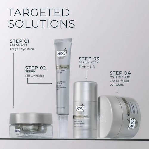 RoC Derm Correxion Face and Neck Contour Cream, Anti-Aging, Firming and Lifting, 1.7oz, With Retinol and Hyaluronic Acid, For Normal and Mature Skin, Fragrance-Free