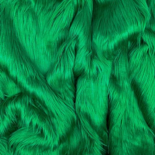 Faux Fur Fabric - Kelly Green, 30 x 36 Inches, Plush & Fluffy for Sewing & Decor
