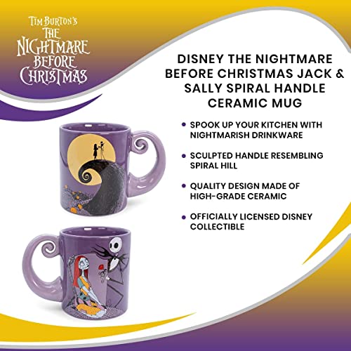 Nightmare Before Christmas Jack & Sally Ceramic Mug - Large 20oz Halloween Coffee Cup