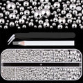 A21 Silver Flatback Nail Pearls Set - 6 Sizes for Nail Art & Crafts