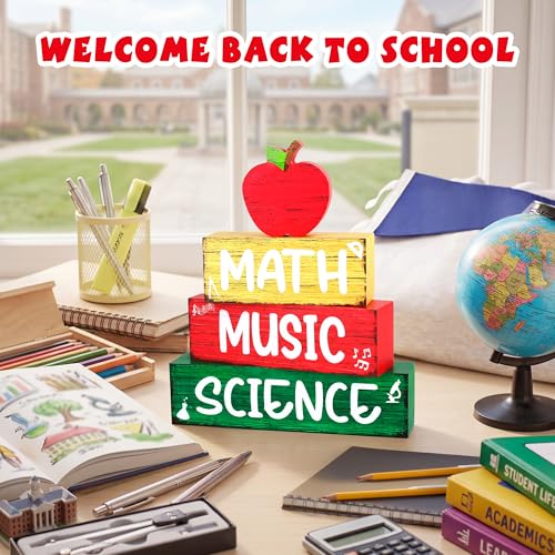 Back to School Wooden Tiered Tray Decor Set - Math Music Science Variation