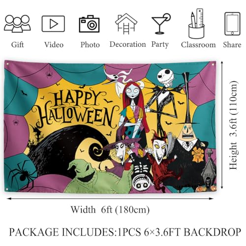 Halloween Backdrop 71x43 Inch Spooky Scene for Photography & Party Decor