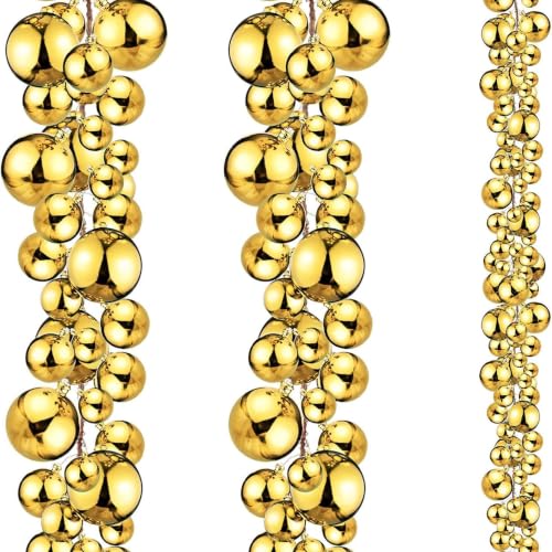 Gold Christmas Garland Set - 2 Pieces 15 ft Decorative Holiday Decor