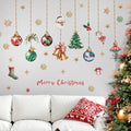 Christmas Ball Wall Decals – Light Bulb & Foil Swirls Christmas Wall Stickers – Hanging Ceiling Decor – Variation of Christmas Ball