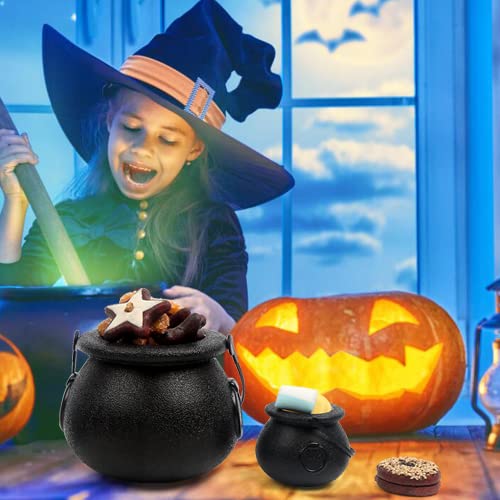Assorted Size Black Cauldron Candy Buckets - 9 Pack for Halloween & St. Patrick's Day