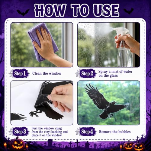 Halloween Grim Reaper Window Clings Decor Set - Extra Large Spooky Decals for Glass