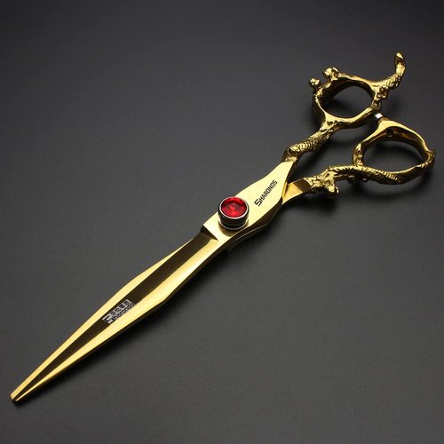 Gold 6/78/9 Inch Professional Haircut Scissors, Multifunctional Haircut Scissors Set (7 Inch Flat Scissors)
