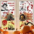 SUMELAY Red Halloween Window Cling Stickers - 9 Sheets Spooky Party Decorations