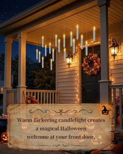 Waterproof Floating Candles with Remote Wand - Outdoor Halloween Decor Set