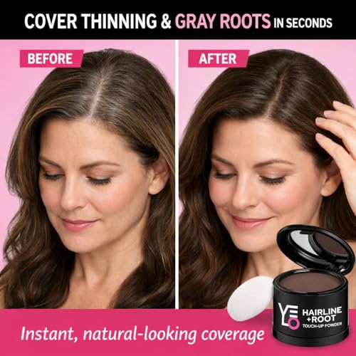 VELO Root Touch Up Hair Color Powder - White, Instant Gray & Root Cover, Long Lasting, Sweatproof, Travel-Ready
