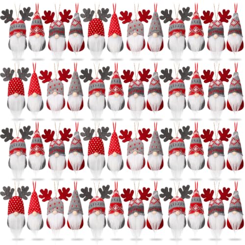 24 Pieces Christmas Gnome Ornaments Set - Plush Hanging Decorations for Tree & Holiday Decor