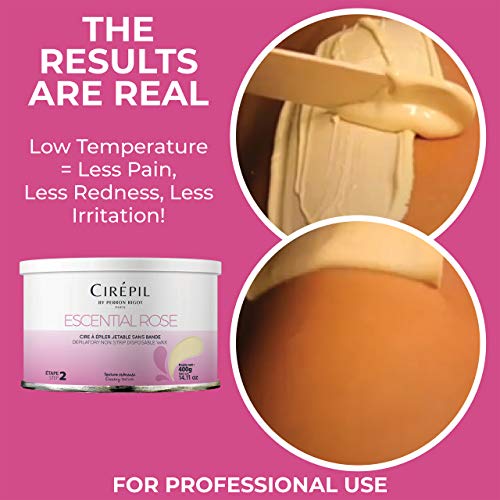 Cirepil Escential Rose Stripless Hard Wax Tin 14.11oz - Gentle Hair Removal