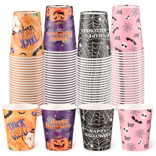 Halloween Ghost Paper Cups 9 oz - 100 Pack for Parties & Events
