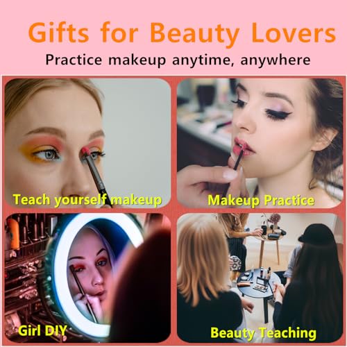 Makeup Practice Face Mannequin Silicone Full Face - Reusable for Artists, C01