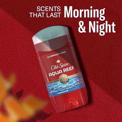 Old Spice Aluminum Free Deodorant for Men, 24/7 Odor Protection, 24/7 Freshness & Lasting Scent, Aqua Reef with Cypress Scent, 3.0 oz with Travel Size Swagger Body Wash (Pack of 4)