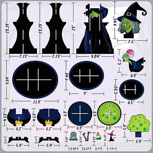 Halloween Cupcake Stand Set with 24 Toppers - 3-Tier Cauldron & Witch Designs
