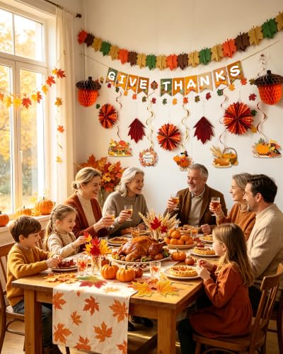 Fall Party Decorations Kit - All-in-One Thanksgiving & Autumn Celebration Set