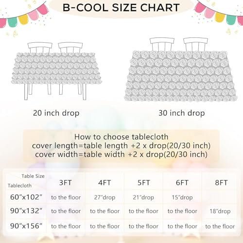 Black 90x156 Inch Satin Rosette Tablecloth - Floral Wedding & Event Cover
