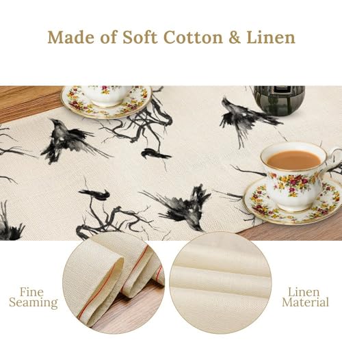 Halloween Tree Branch Table Runner - Fall Decor for Dining & Patio, 13x36in - Variation of Wycrows-1