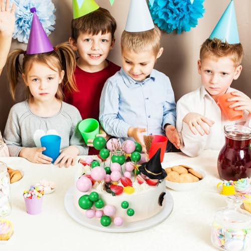Wicked Cake Topper Decorations Set - Witch Hat Crown Wand Broom Mini Balls