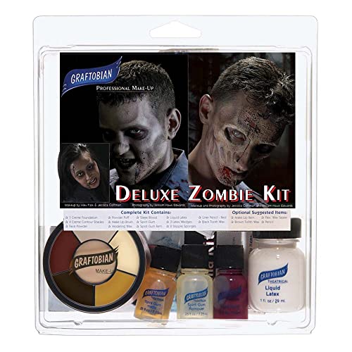 Zombie Makeup Kit - Professional Theatrical Face Paint & Effects for Costume & Halloween