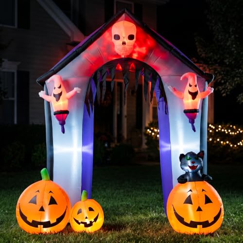 Halloween Pumpkin Arch Inflatable Decoration - 9FT Large Outdoor Festive Decor - Variation: Pumpkin Arch