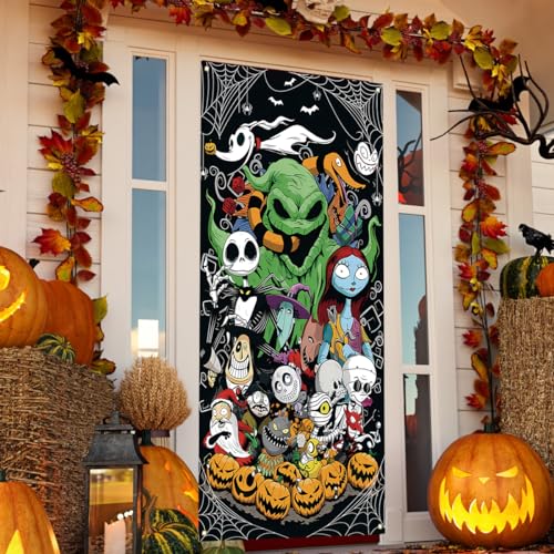 Halloween Door Cover 71x35 Inch Spooky Home Decoration Banner - Indoor Outdoor