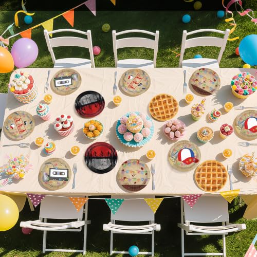 Retro Strange Features Plates - 60Pcs Spooky Rustic Alphabet 9 Inch Paper Plates