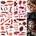 Halloween Temporary Tattoos Set with Realistic Wounds & Scars - 190 Pieces
