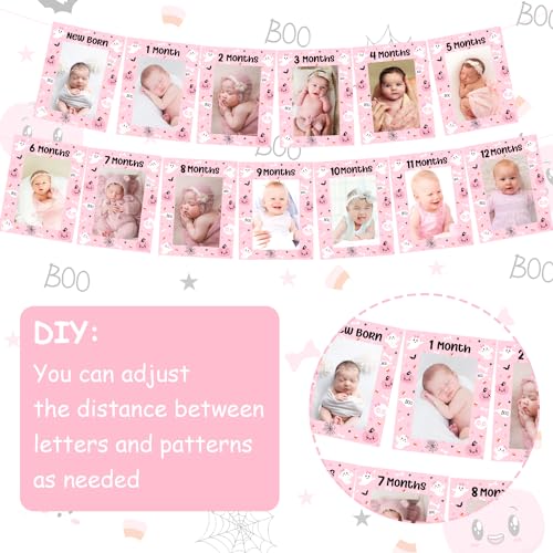 Halloween 1st Birthday Party Decorations Pink Foil Balloons Banner Cake Toppers