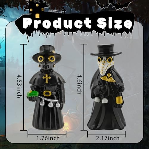 Plague Doctor Figurines - Resin Gothic Halloween Decor, 2 Pcs - Variation of THIS listing